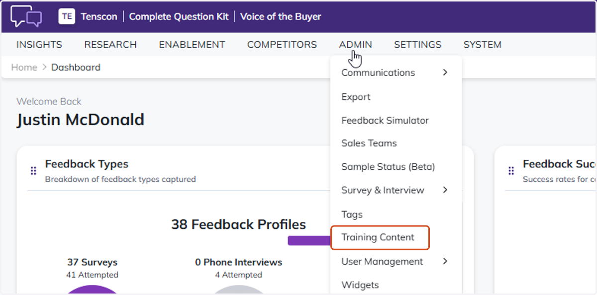 Select Training Content