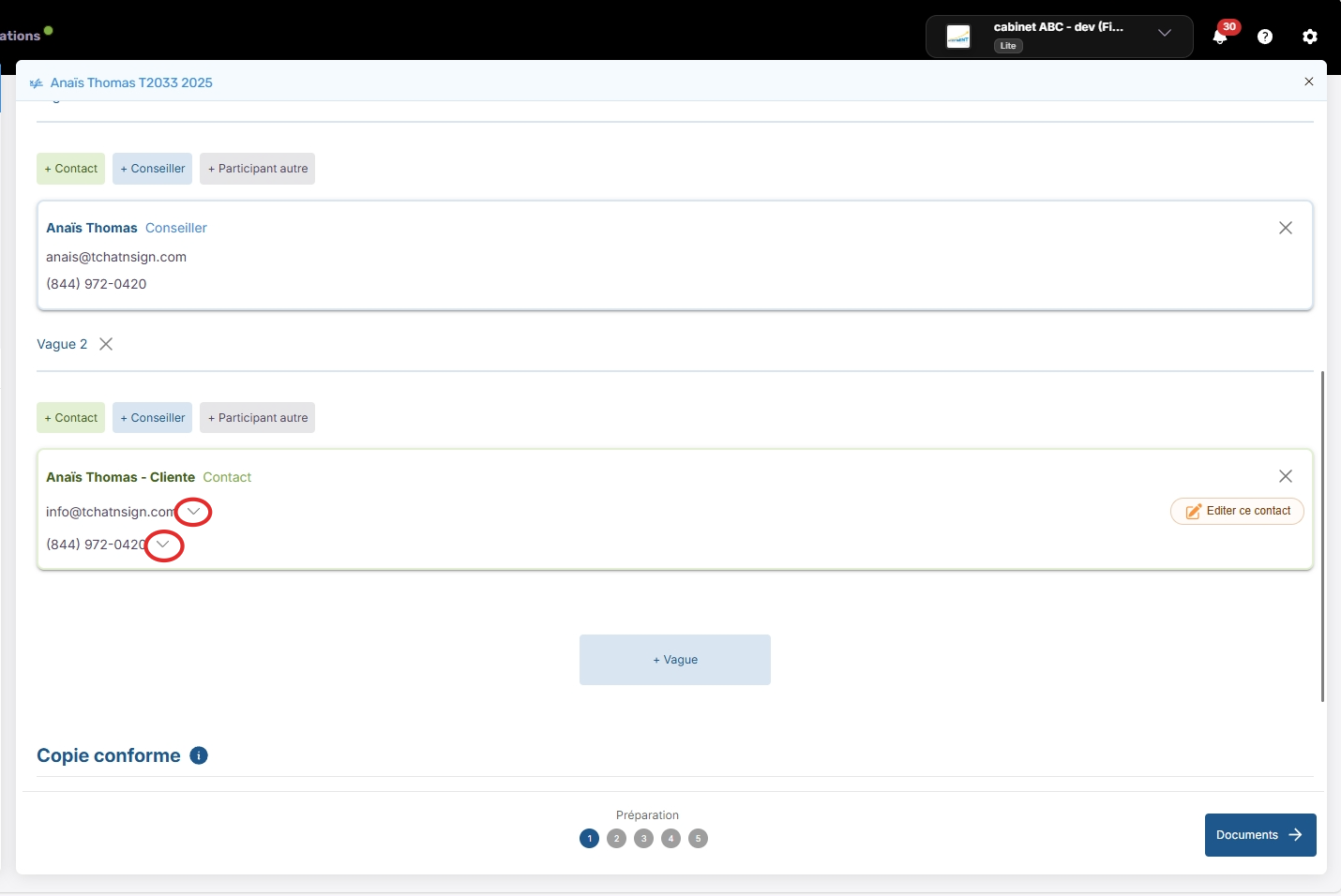 Cliquez sur Éditer ce contact pour modifier les renseignements de votre contact Équisoft.