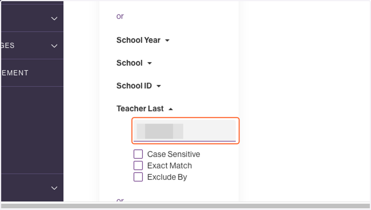 Type "Teacher Last Name"