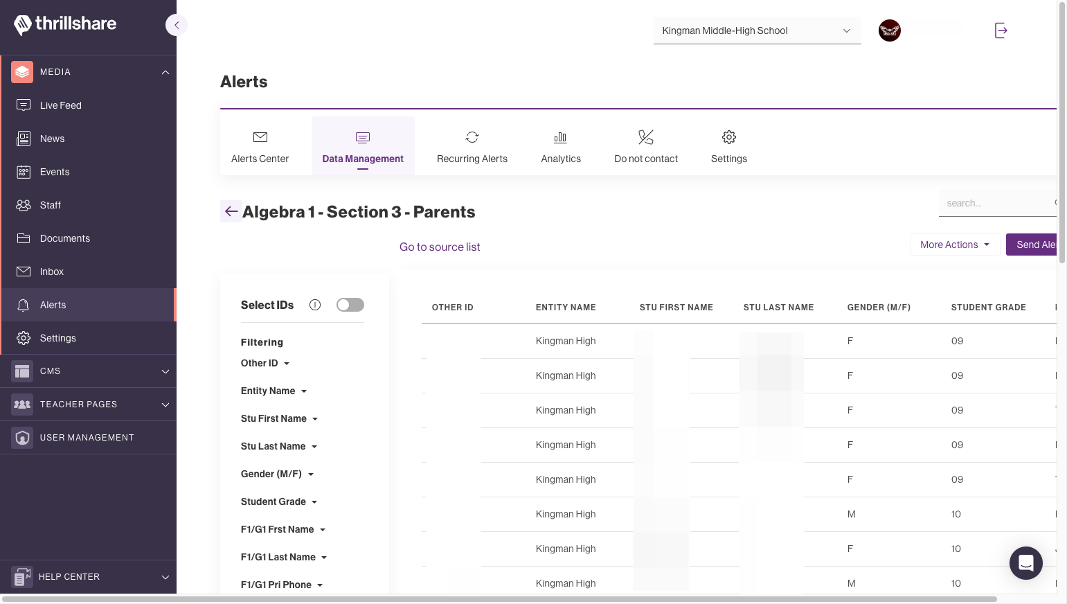 Click on Algebra 1 - Section 3 - Parents