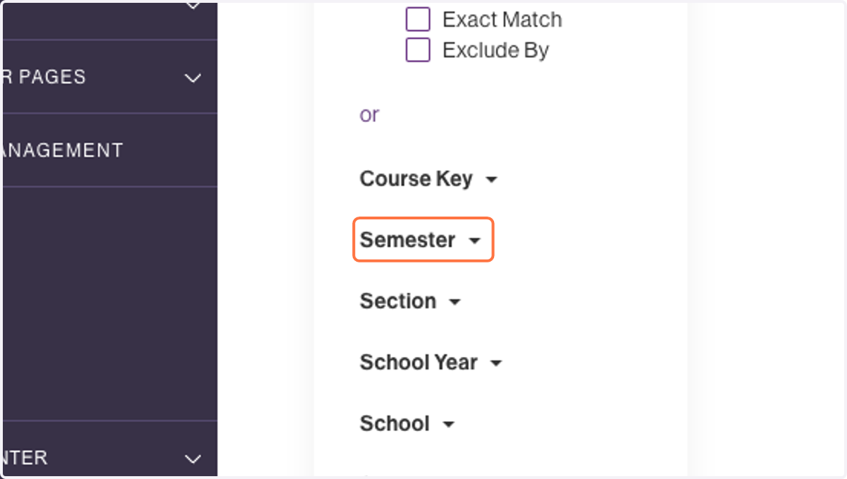Click on Semester