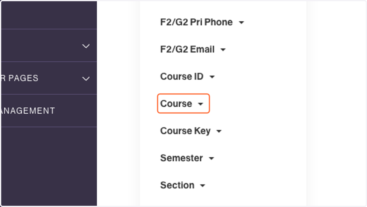 Click on Course