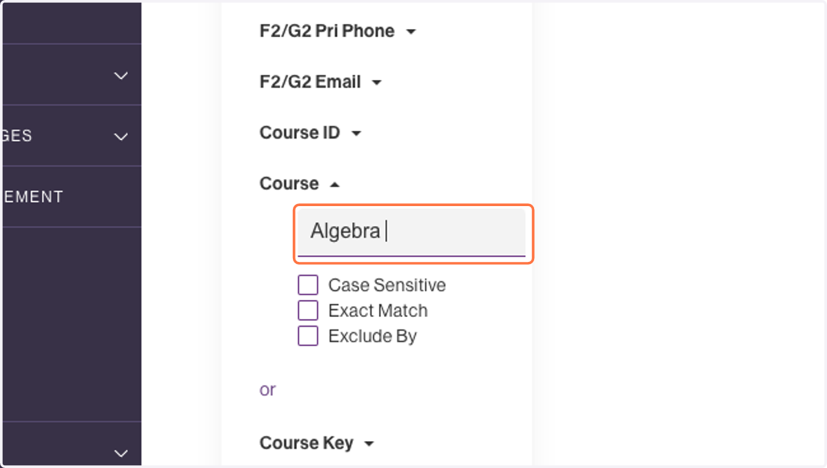 Type "Algebra I"