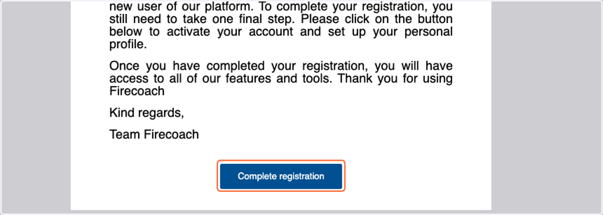 Click on Complete registration