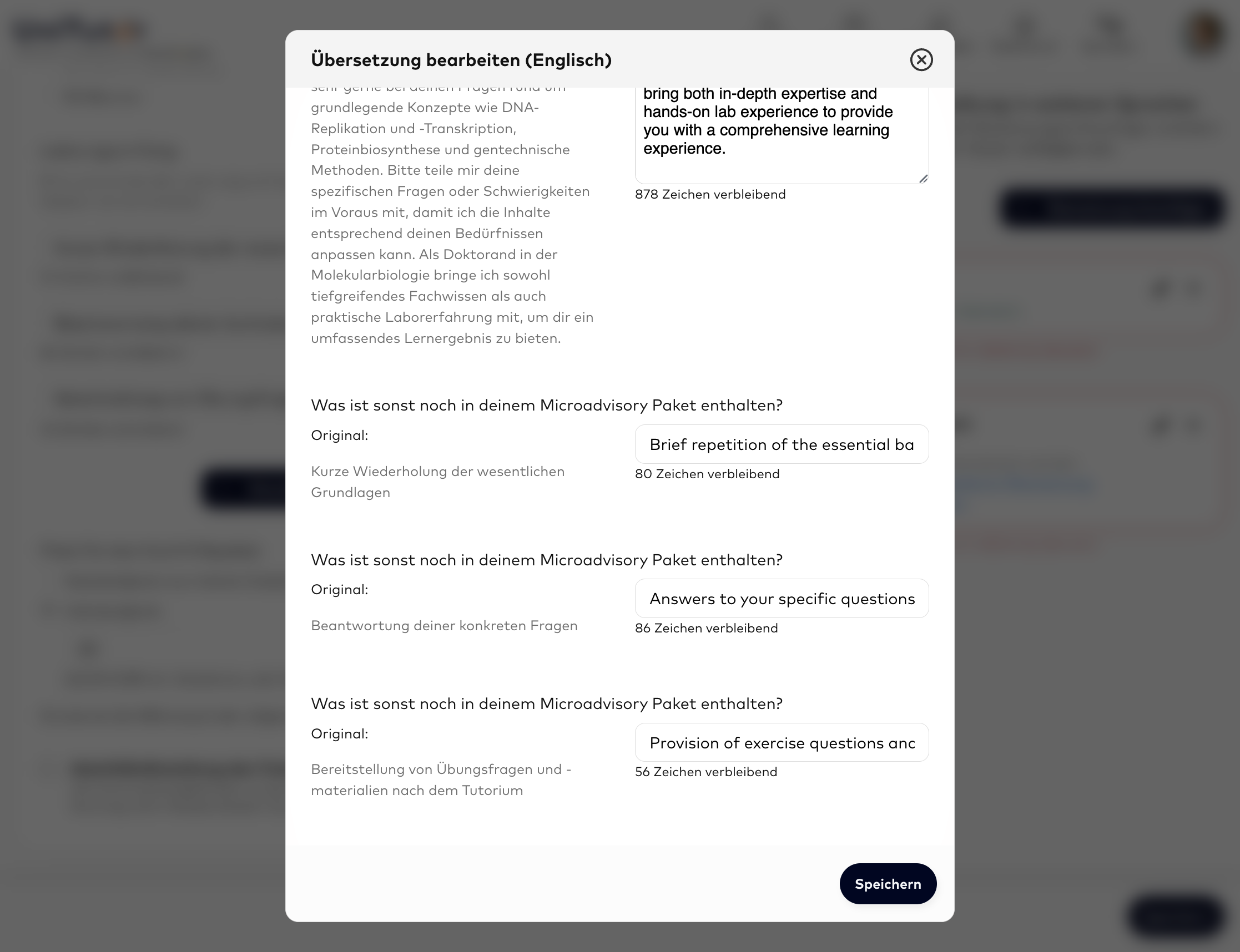 ÜBERSETZUNG: Überprüfe bitte die automatische Übersetzung und ändere Details bei Bedarf ab. Klicke bitte auf "Speichern", um die Übersetzung abzuschließen.