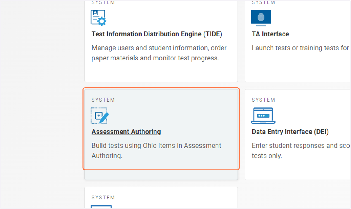 Click on Assessment Authoring