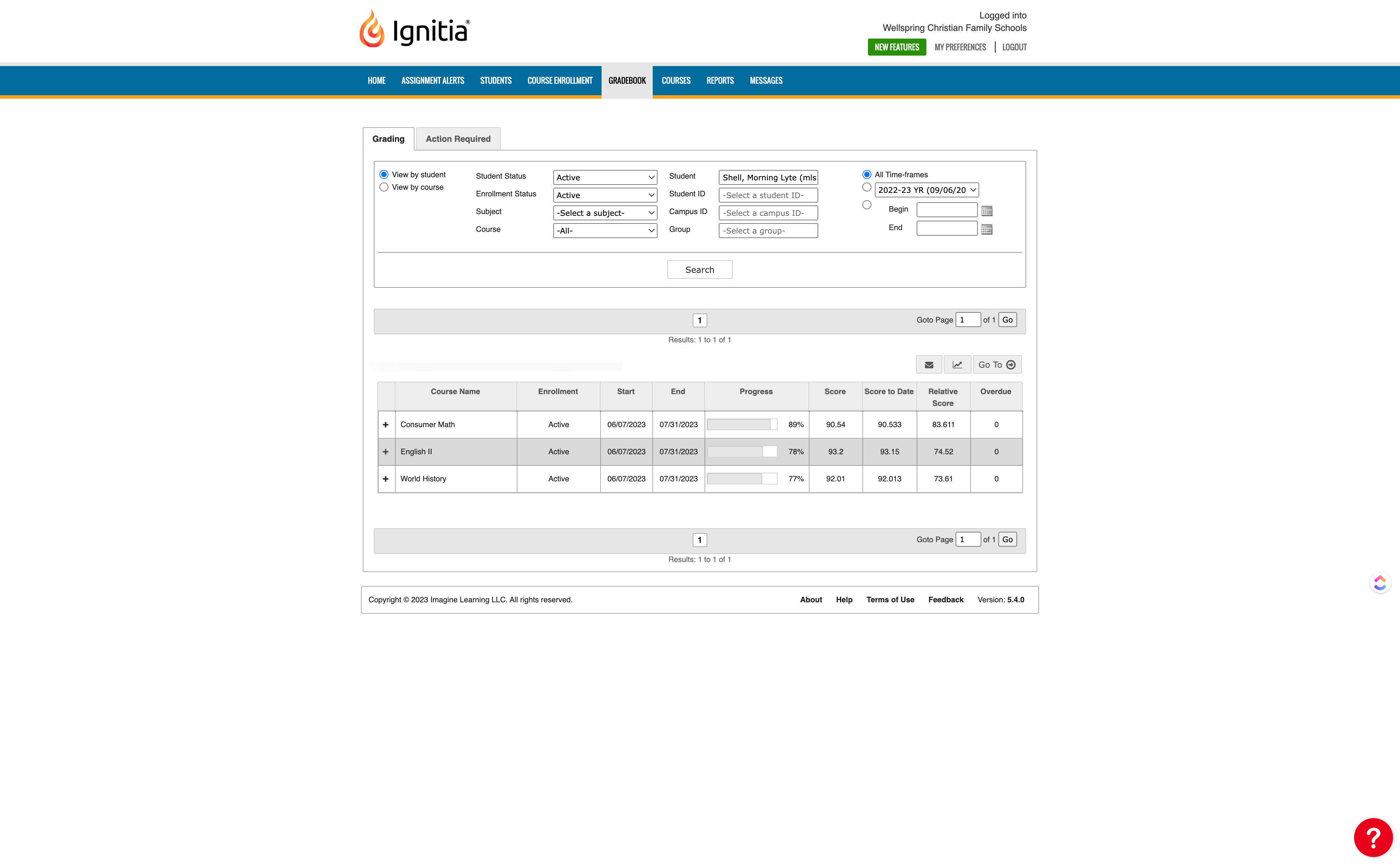 Click the little plus to expand the course to unit view.