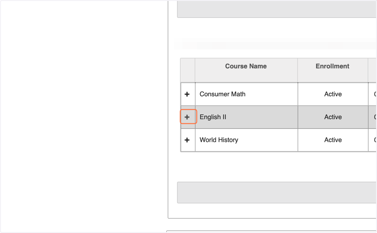 Click the little plus to expand the course to unit view.