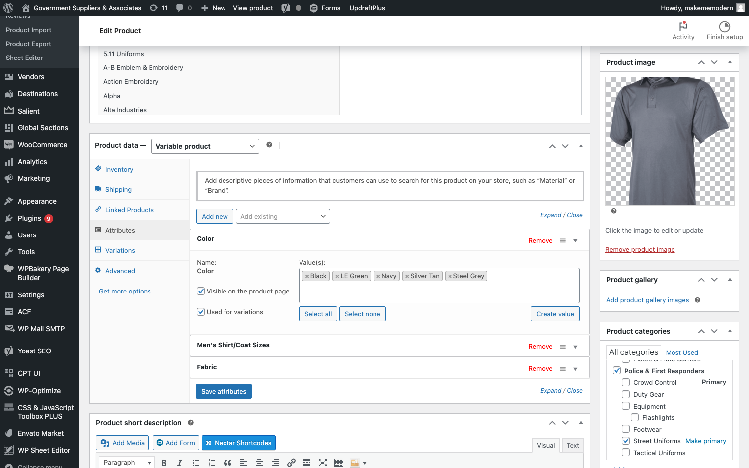 Repeat the above steps until all necessary attributes are added, then click on Save attributes.