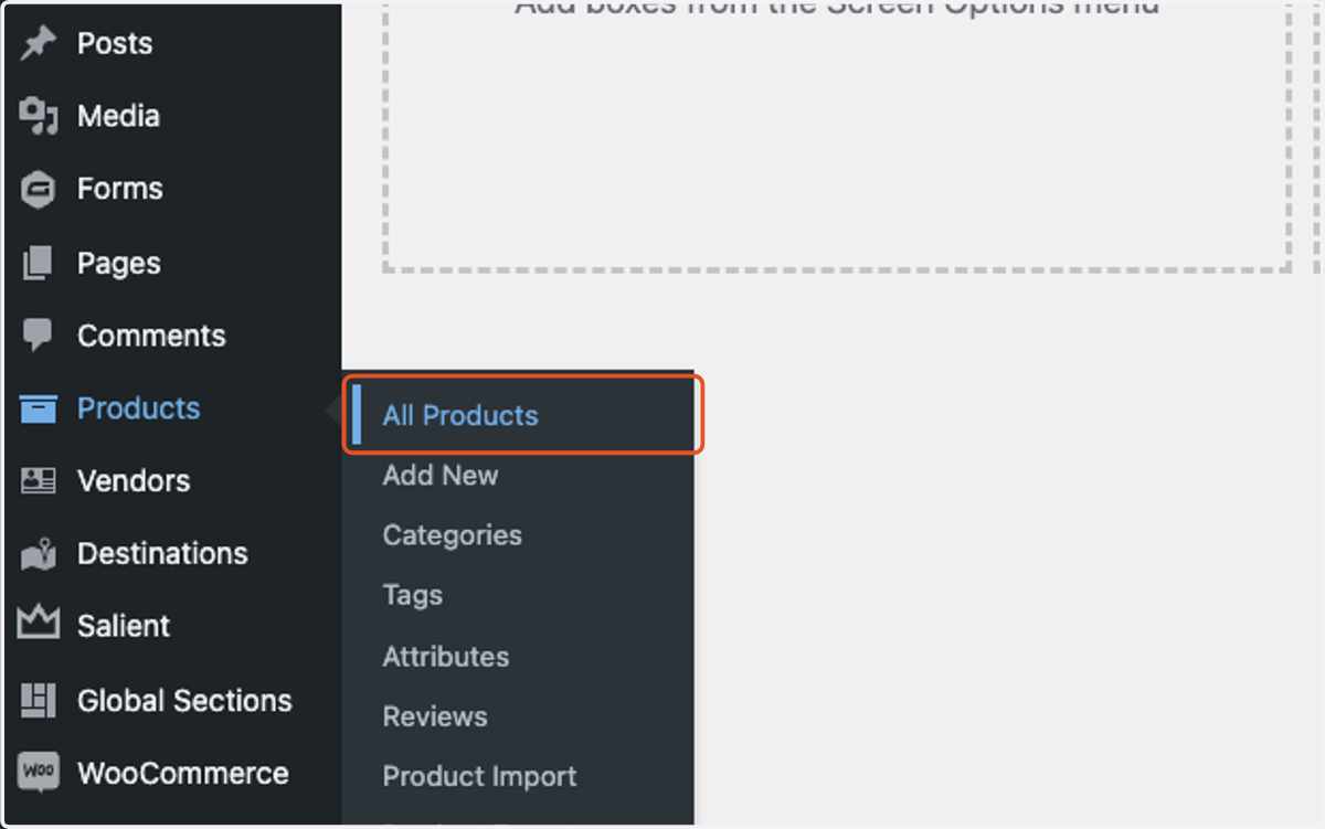 Click on All Products.