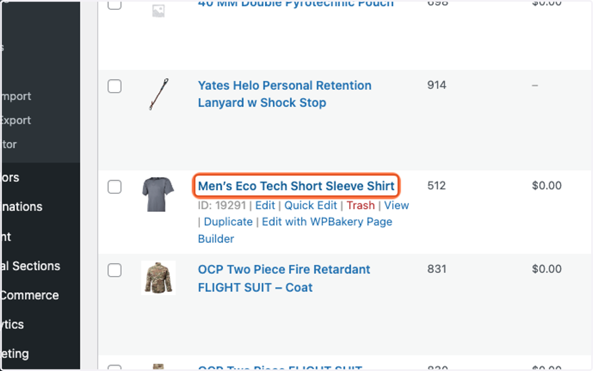Find the product you would like to edit and click on the blue title. You can use the search bar in the top right to search by GSA # or title.