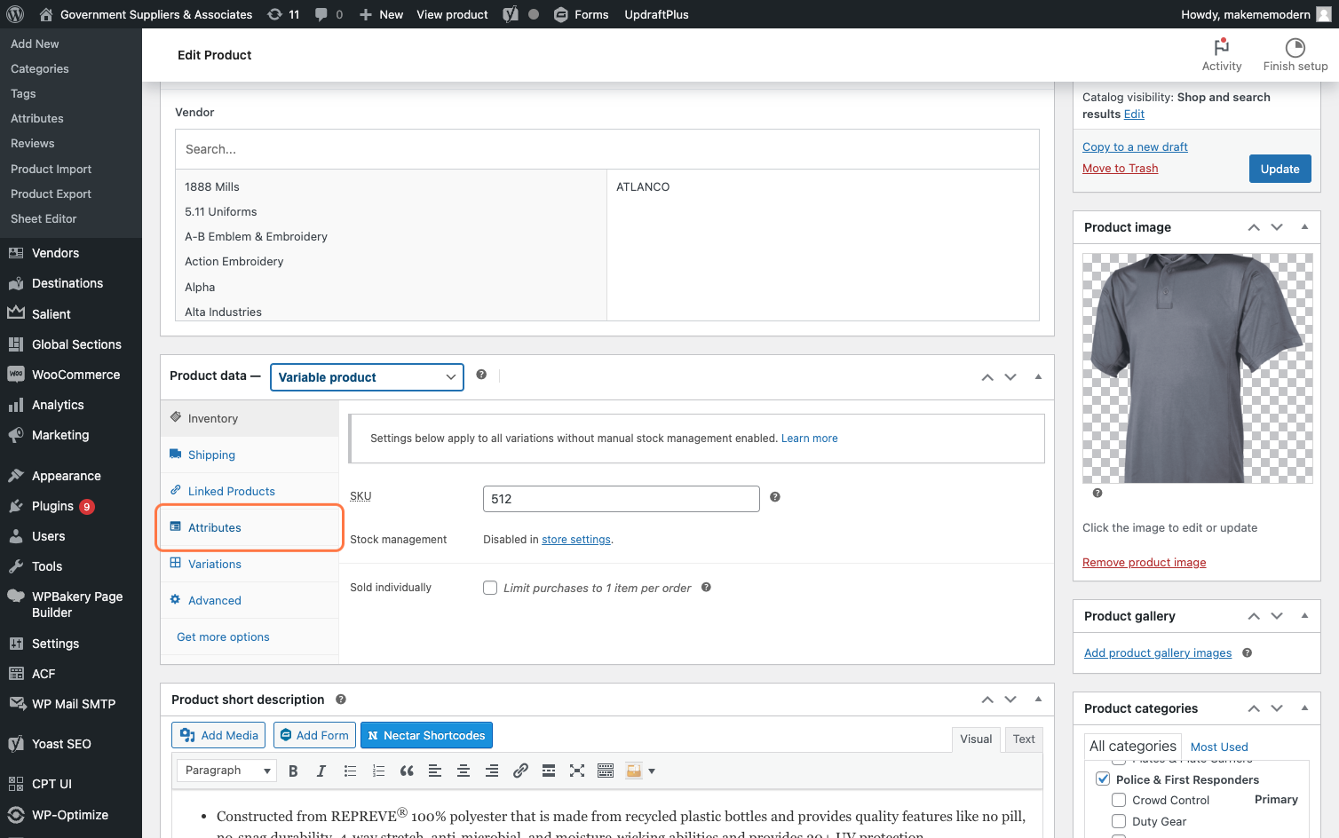 Click on Attributes.