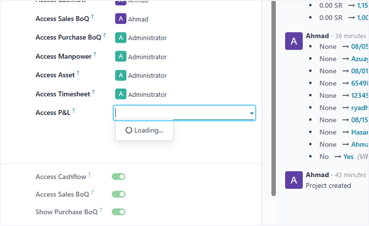 choose who can Access P&L?