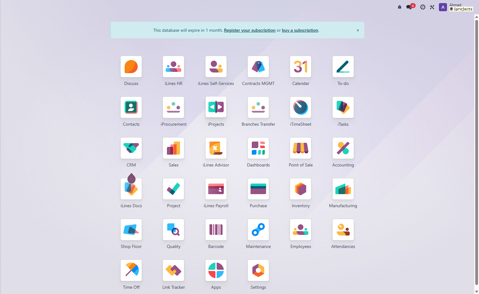 Click on iProjects