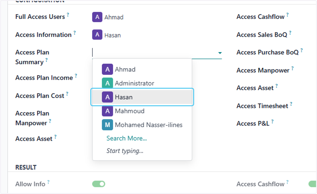 choose who can Access summary plan ?