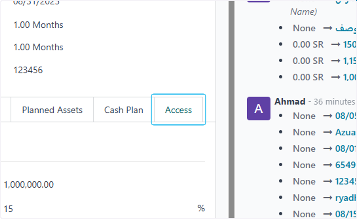 Click on Access