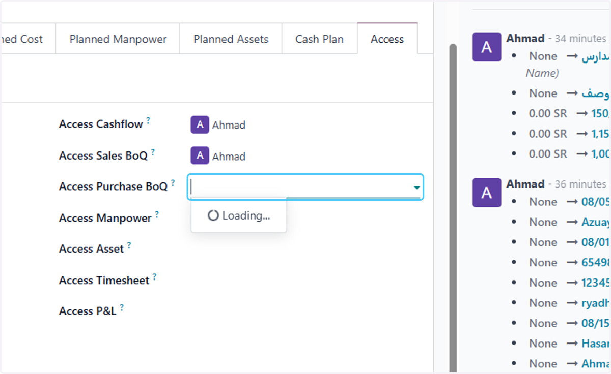 choose who can Access Purchase BoQ?