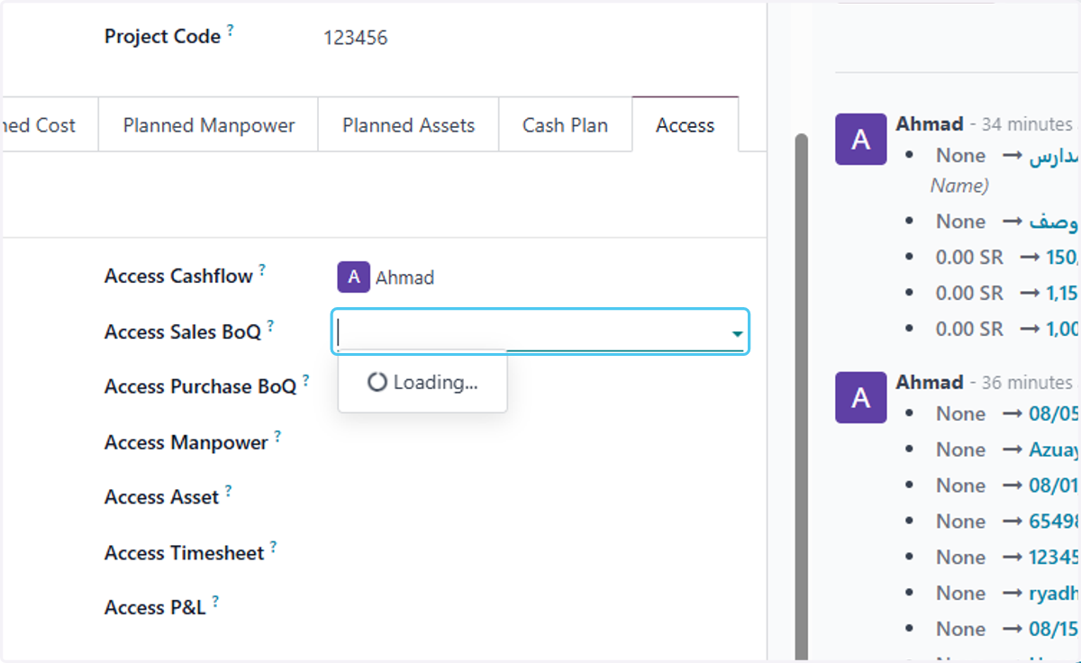 choose who can Access Sales BoQ?