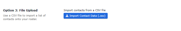 Click on Import Contact Data (.csv)
