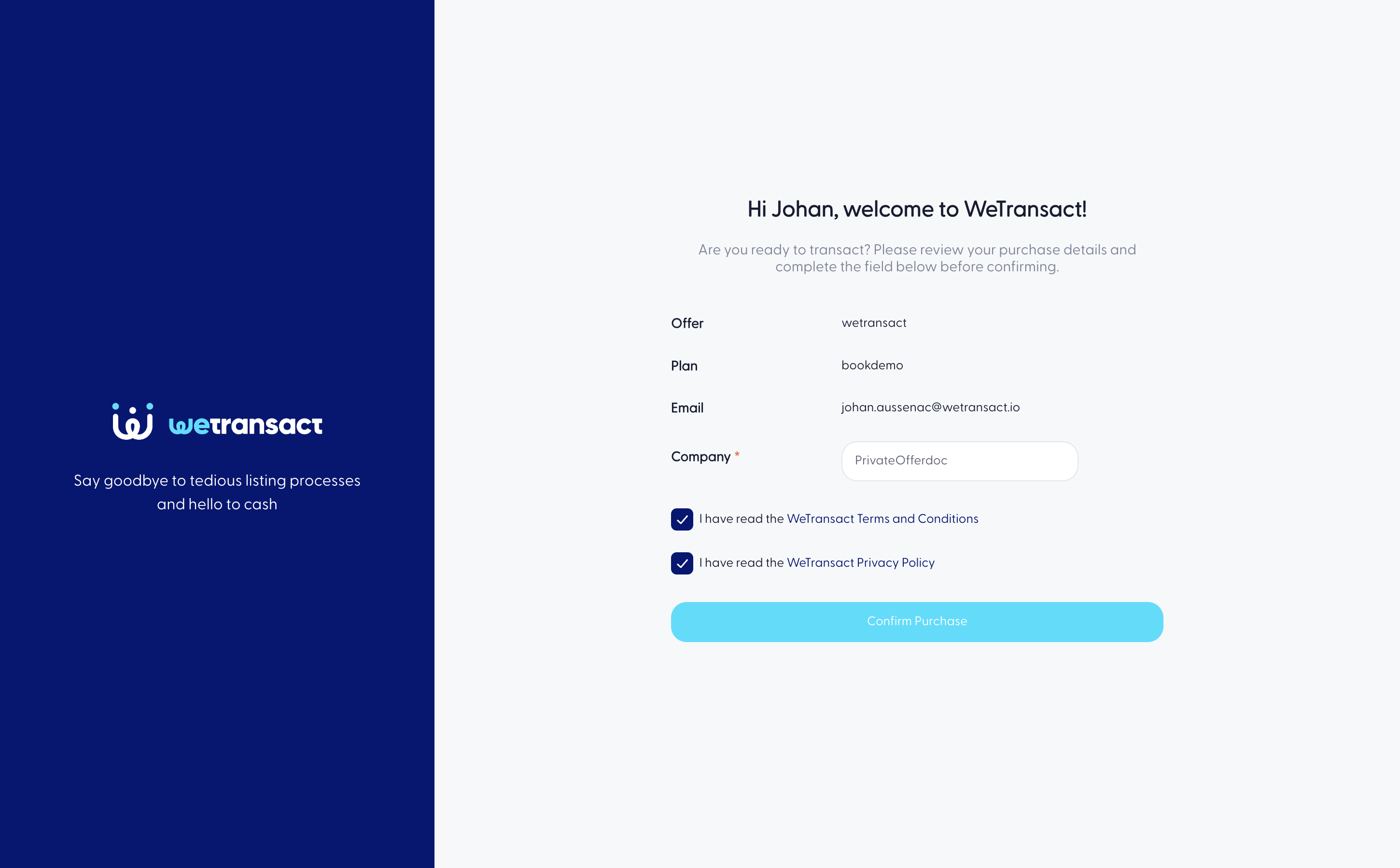 Click on Confirm Purchase & the process is complete.