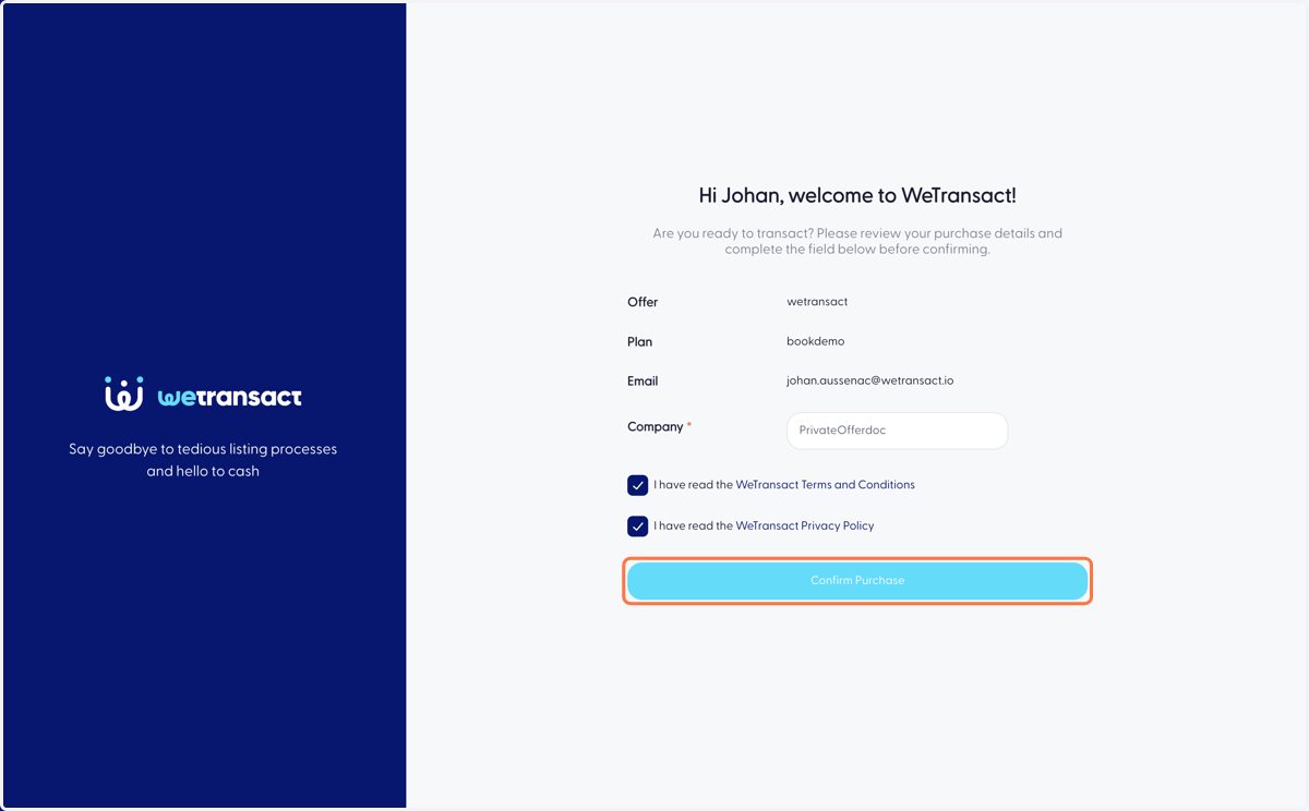 Click on Confirm Purchase & the process is complete.