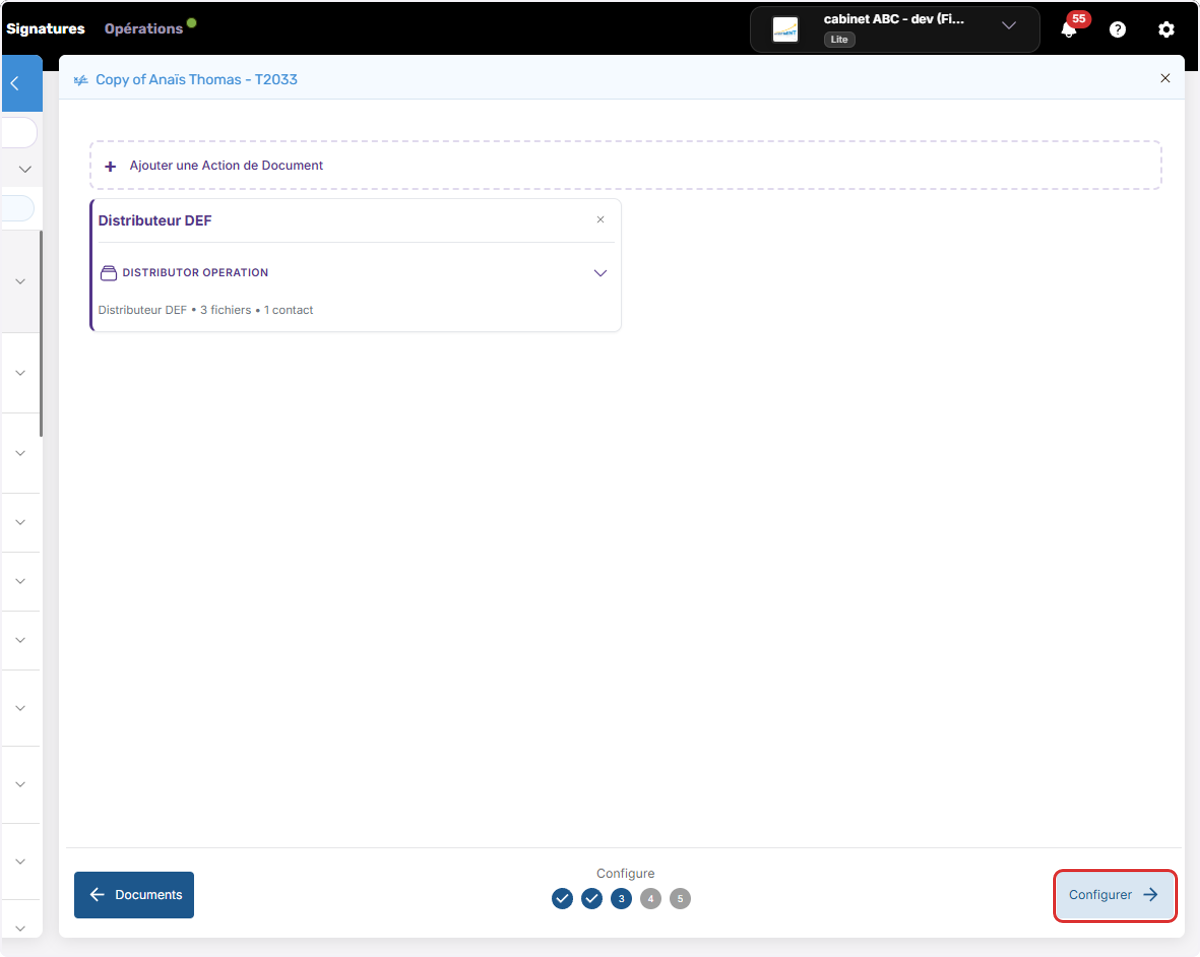 Cliquez sur Configurer