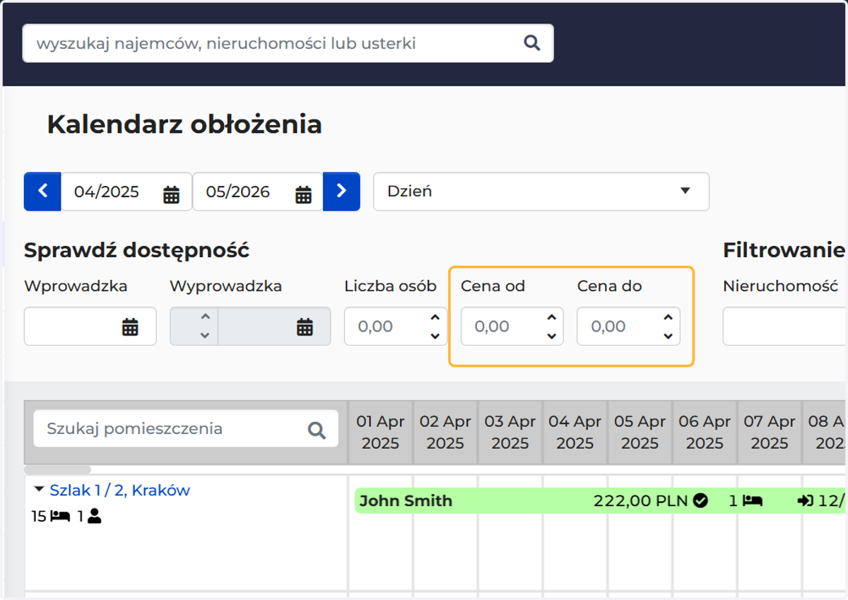 Możesz zawęzić wyszukiwanie na podstawie ceny