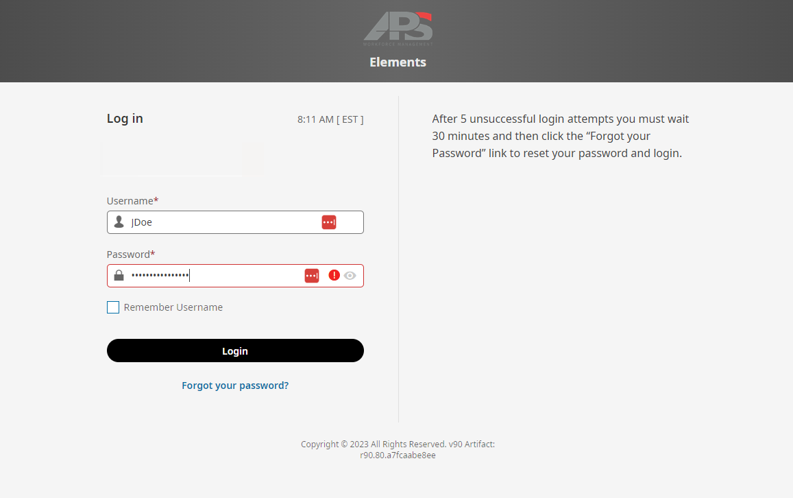 Enter in your username and temporary password from the email you received
