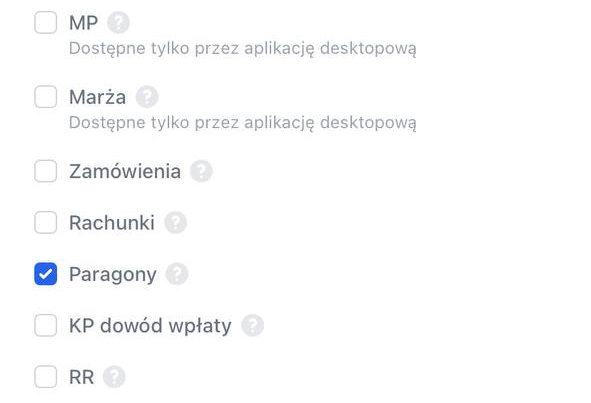 W sekcji Jakie dokumenty wystawiać, znajdź Zamówienia.