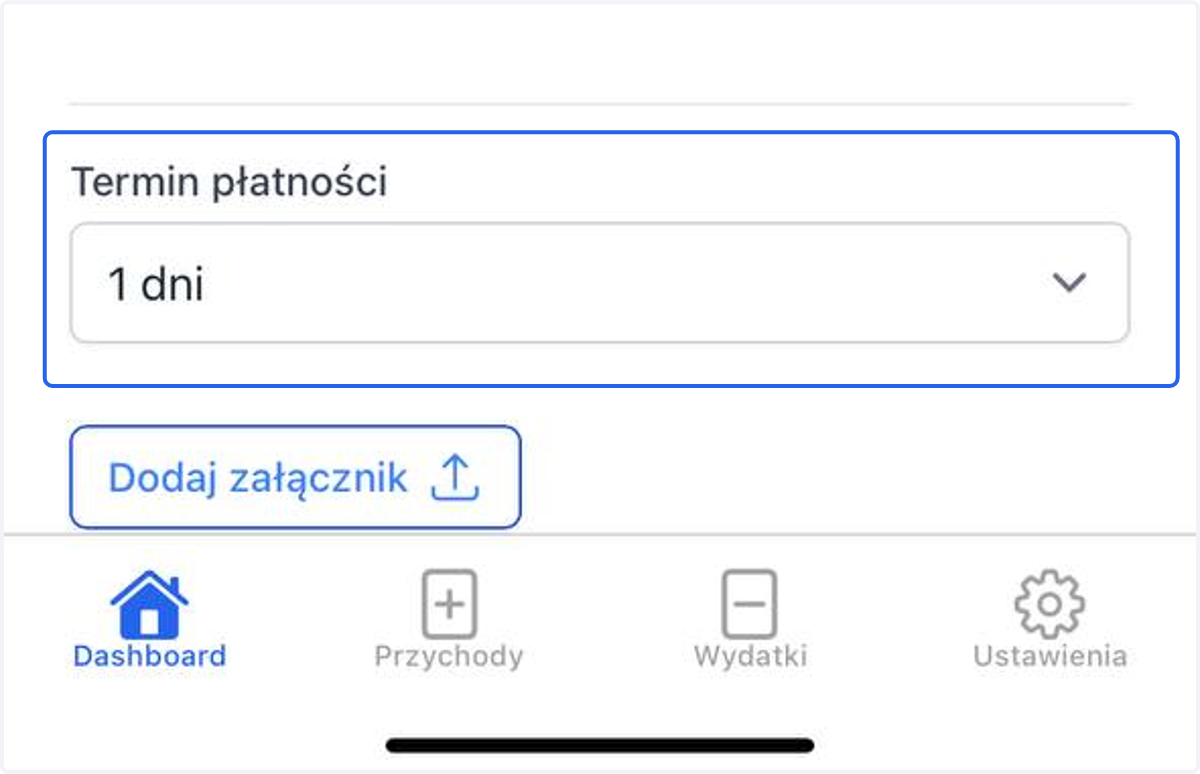 Wybierz Termin płatności.
