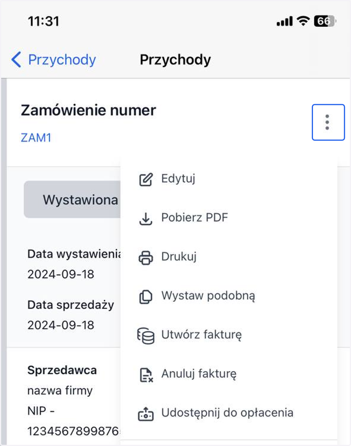 W każdej chwili możesz również Edytować dokument lub skorzystać z innych dostępnych czynności.