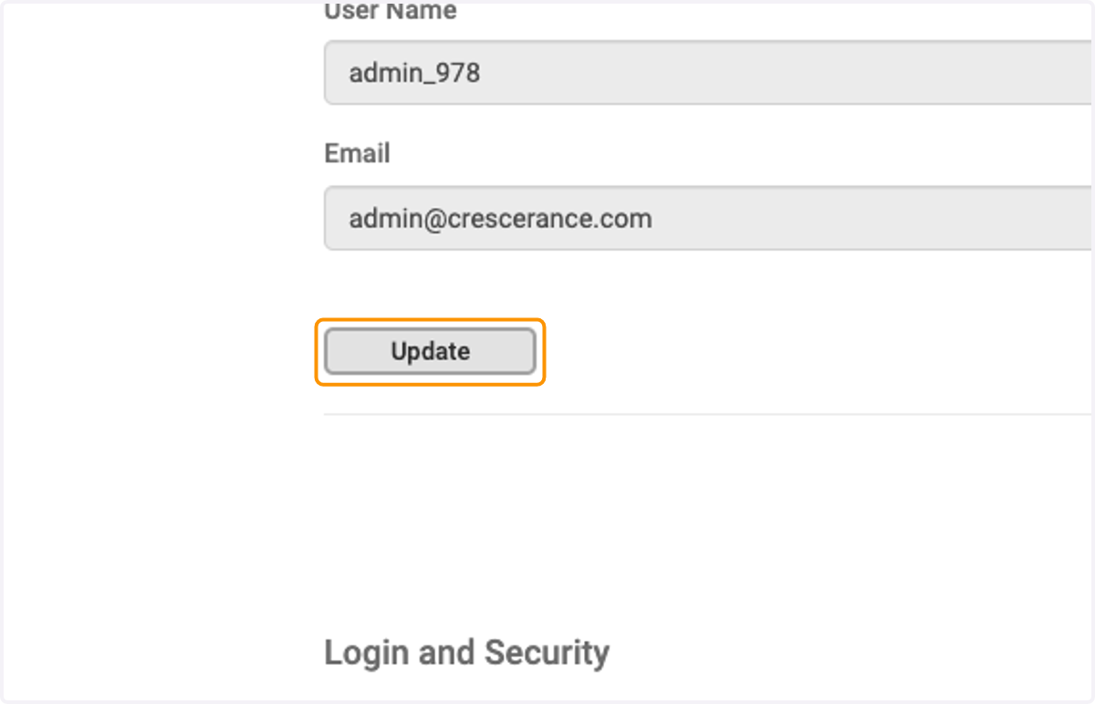 Click on Update