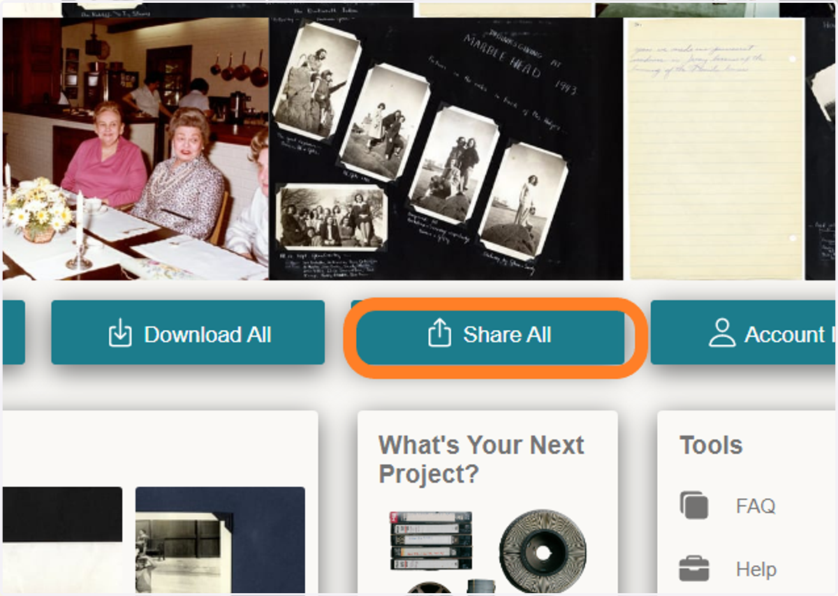 Click on 'Share All' in the Home Page