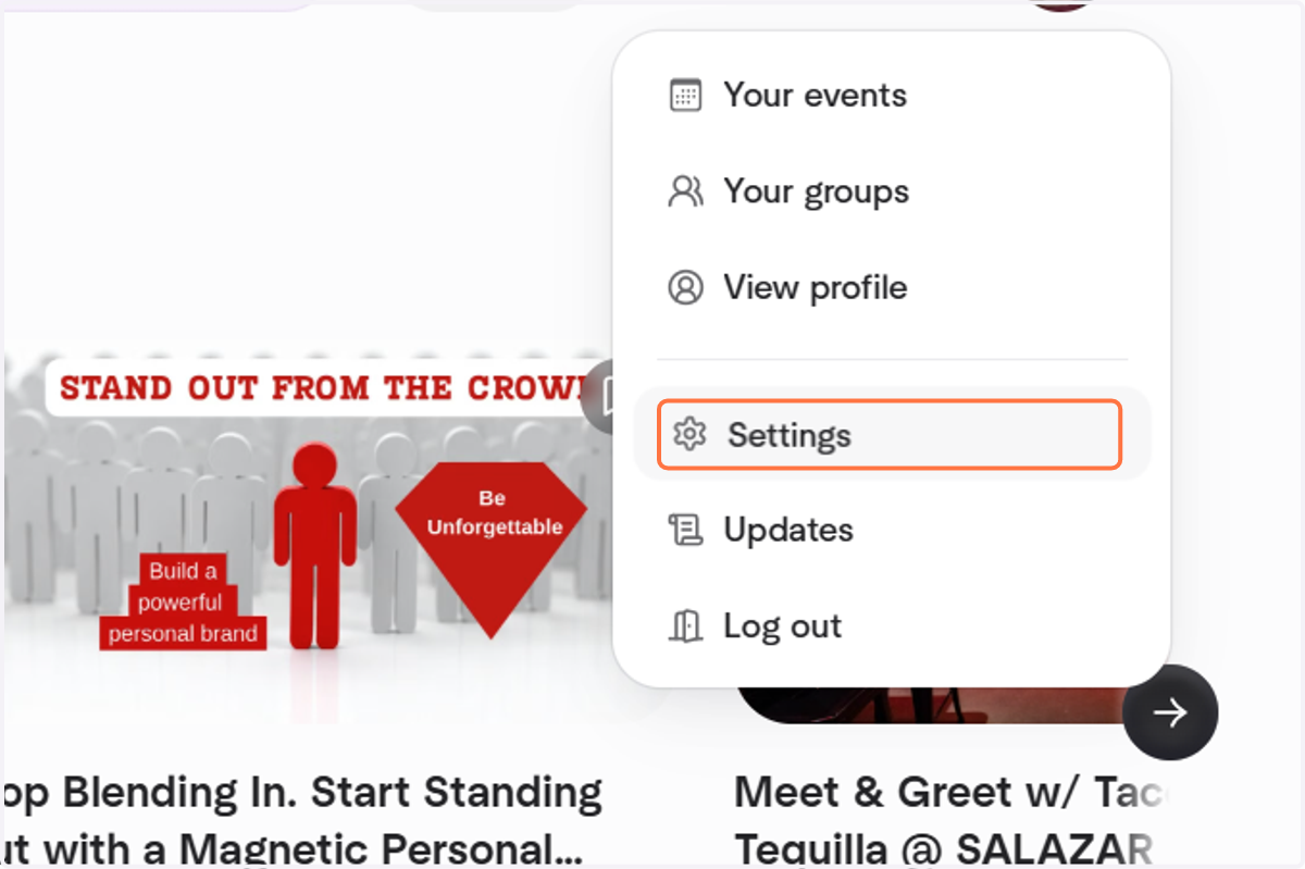 Click on Settings