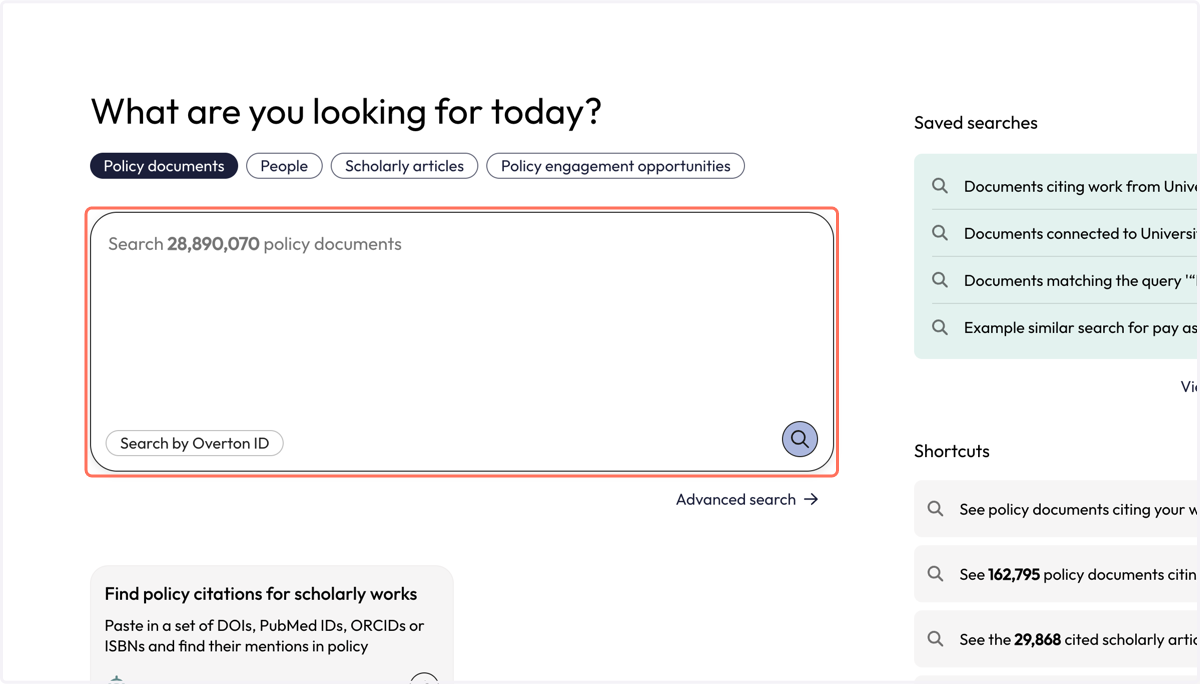 From the Start page, click on 'Policy documents'
