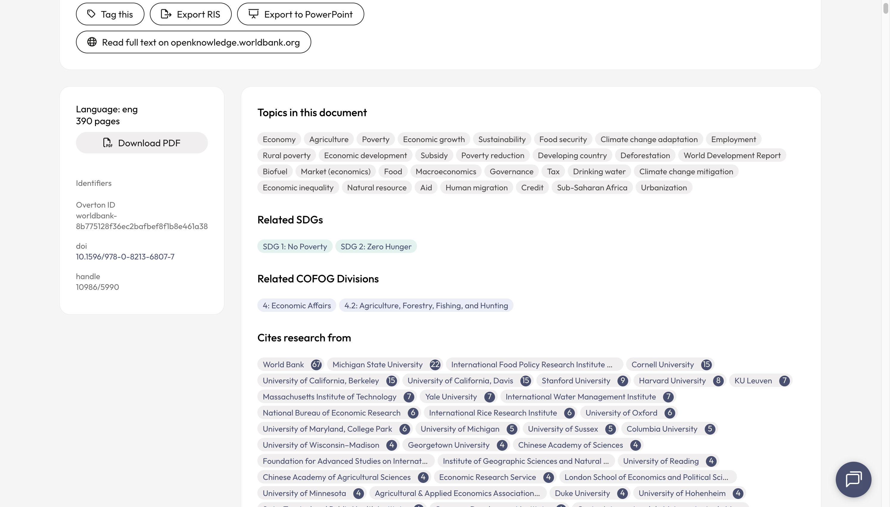 Scroll through the record to find the box that contains 'Identifiers'