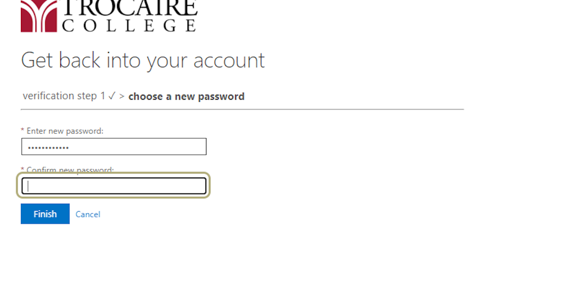 Enter your new Microsoft 365 password