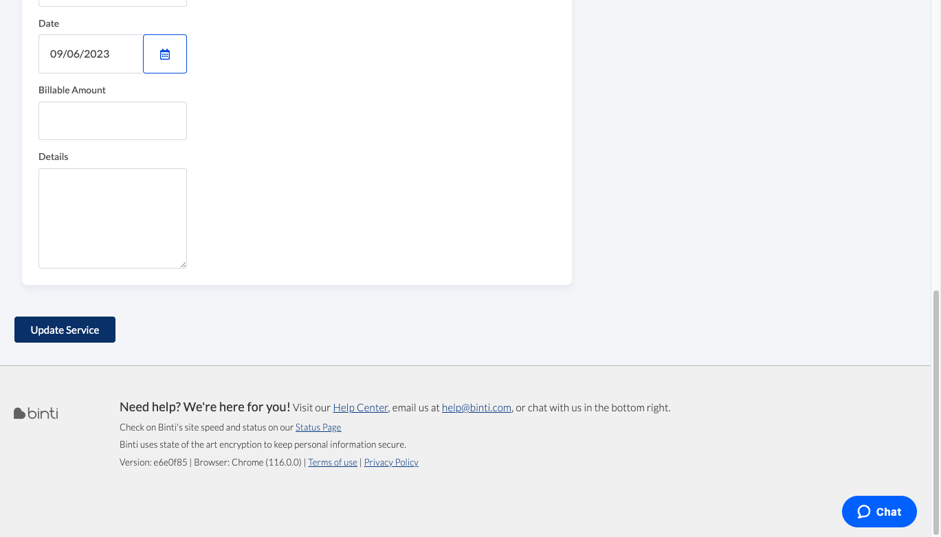 Click 'Update Service'