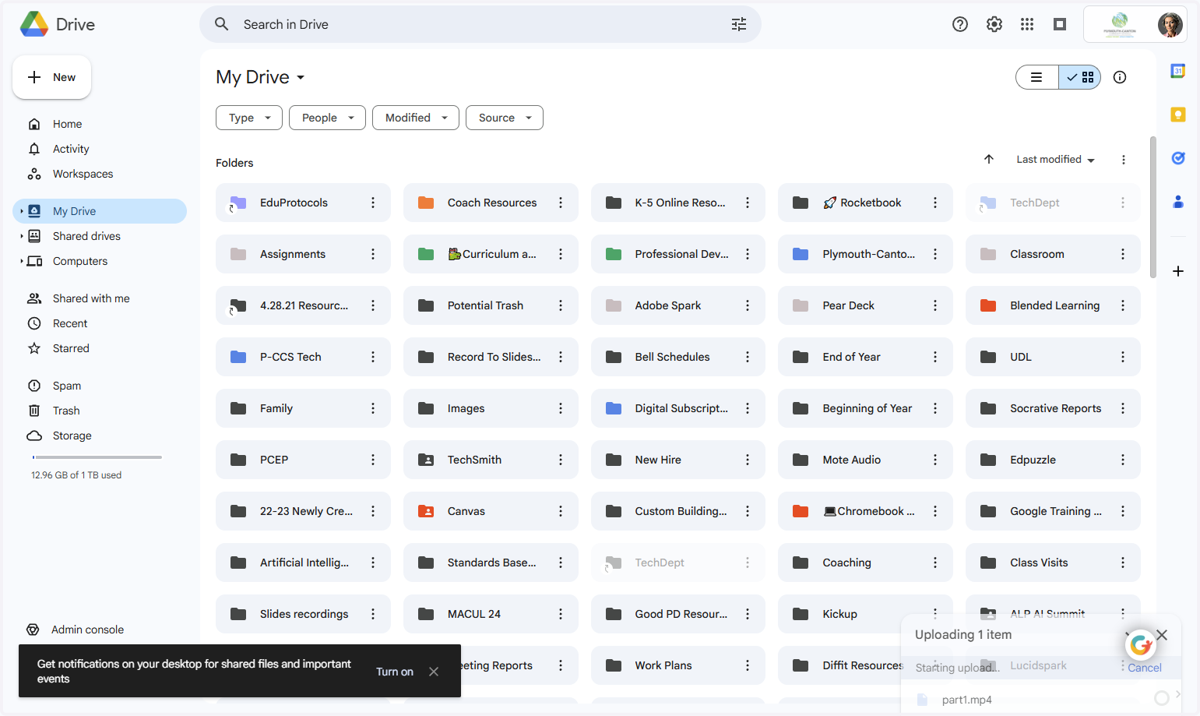Select your file and add it to your Google Drive.