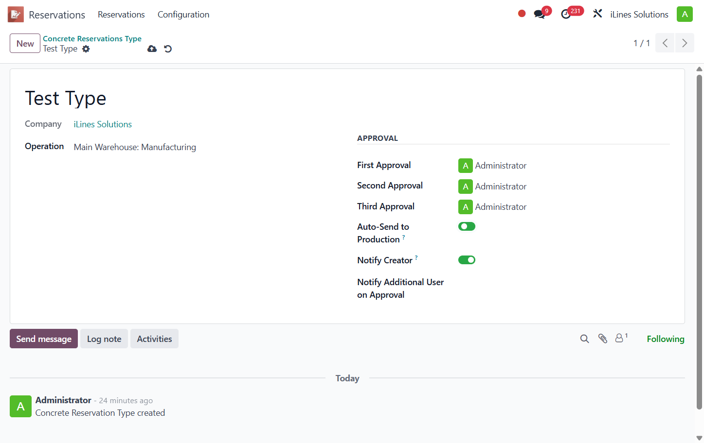 Check Auto-Send to Production?
