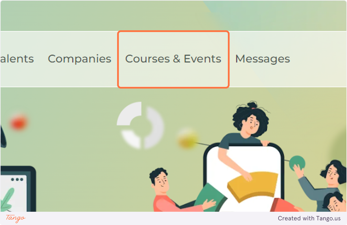 Click on Courses & Events.