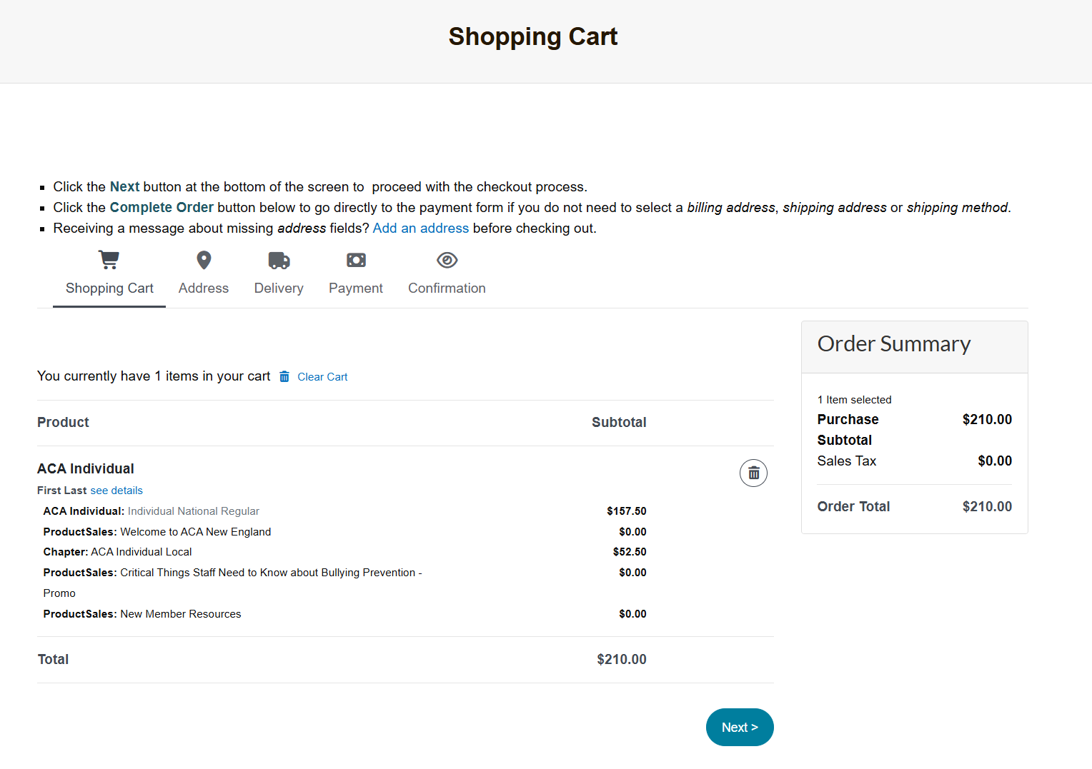 Another confirmation page. Click "Next"