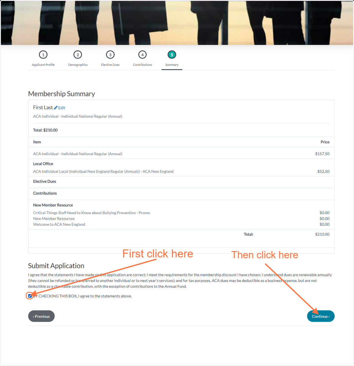 Another confirmation page.
