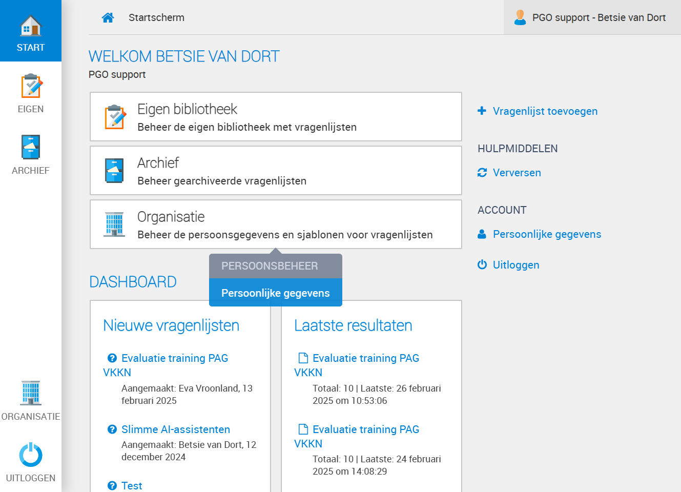 Klik op Persoonlijke gegevens