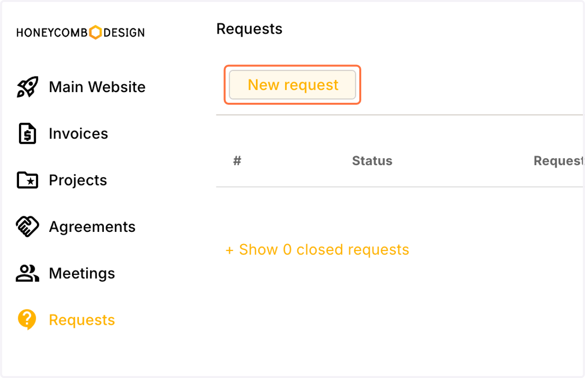 Click on New request