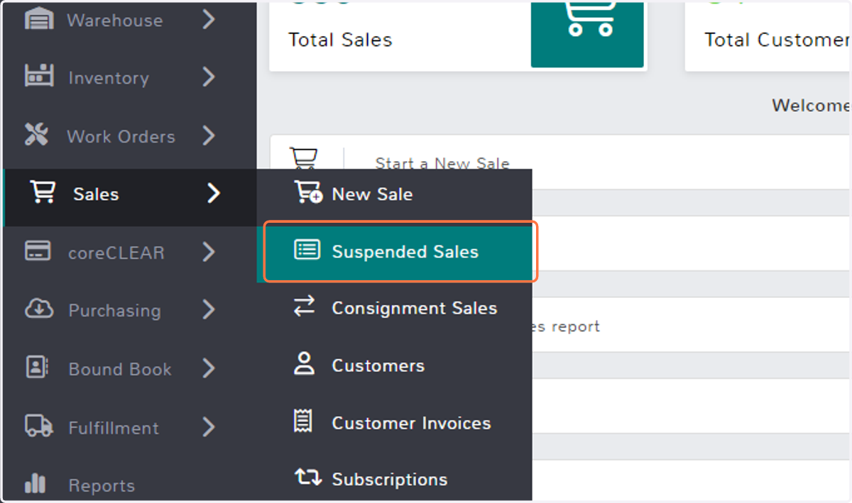 Click on Suspended Sales