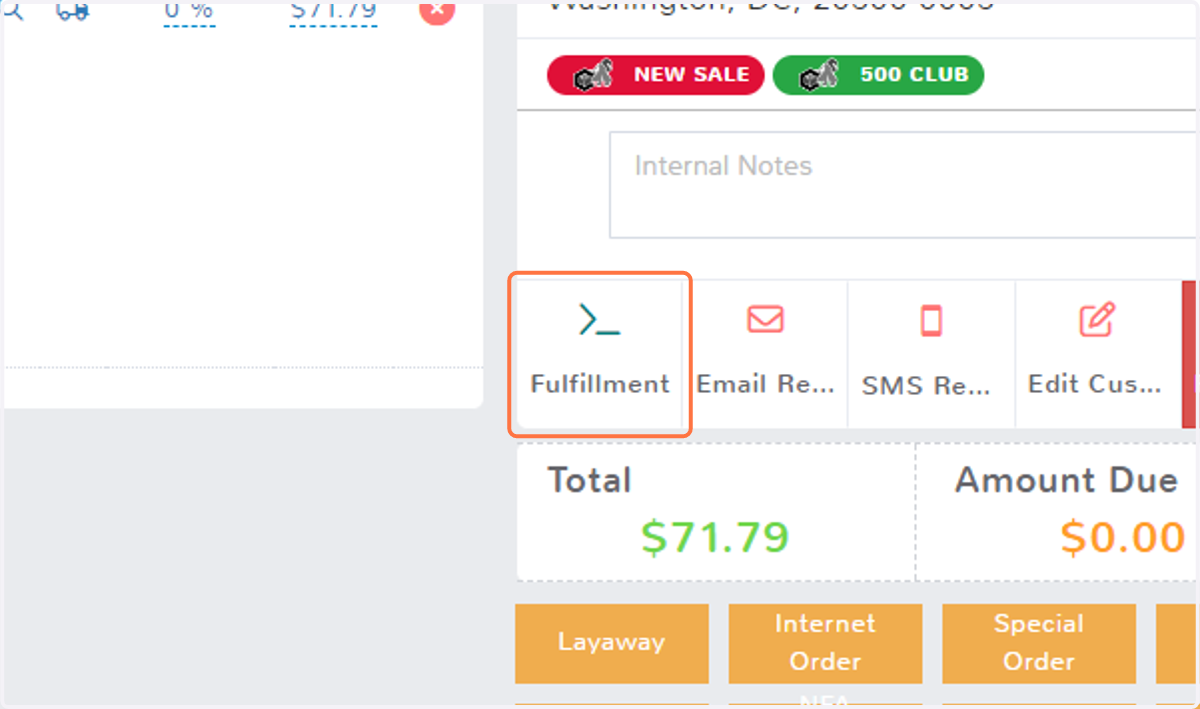 Click on Fulfillment