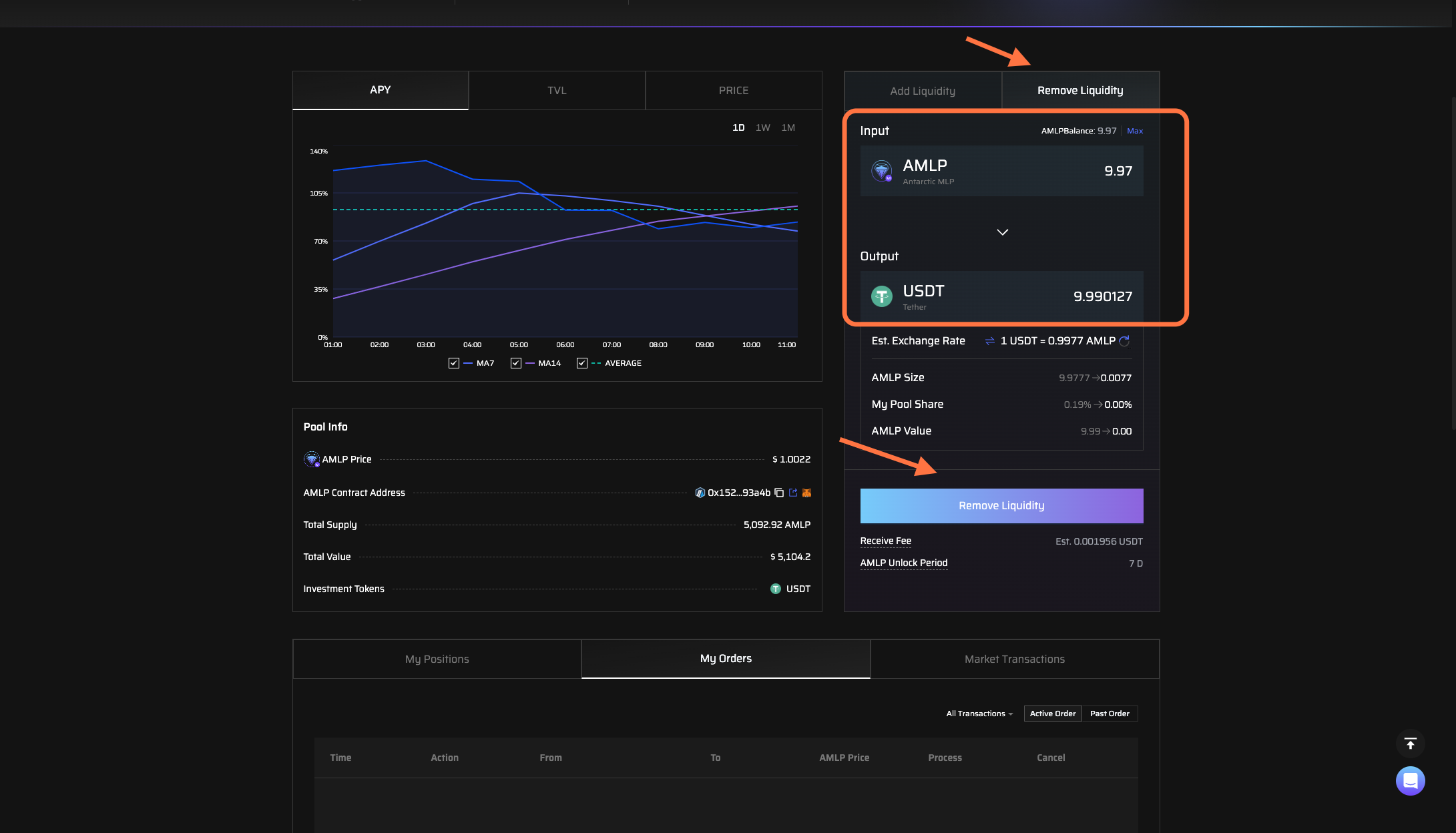 Withdraw Liquidity