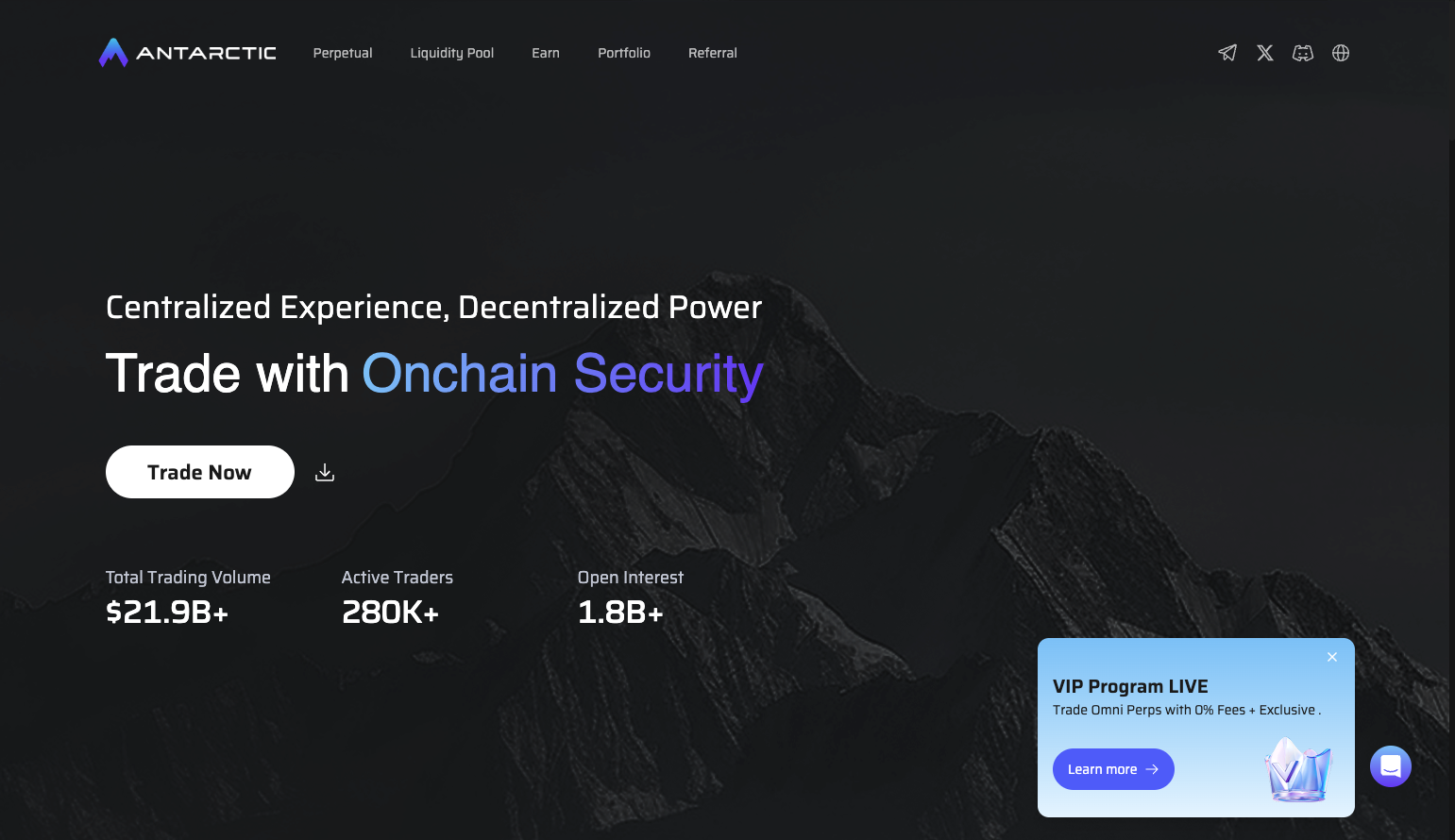 Access to Antarctic Exchange and Click "Trade Now"
