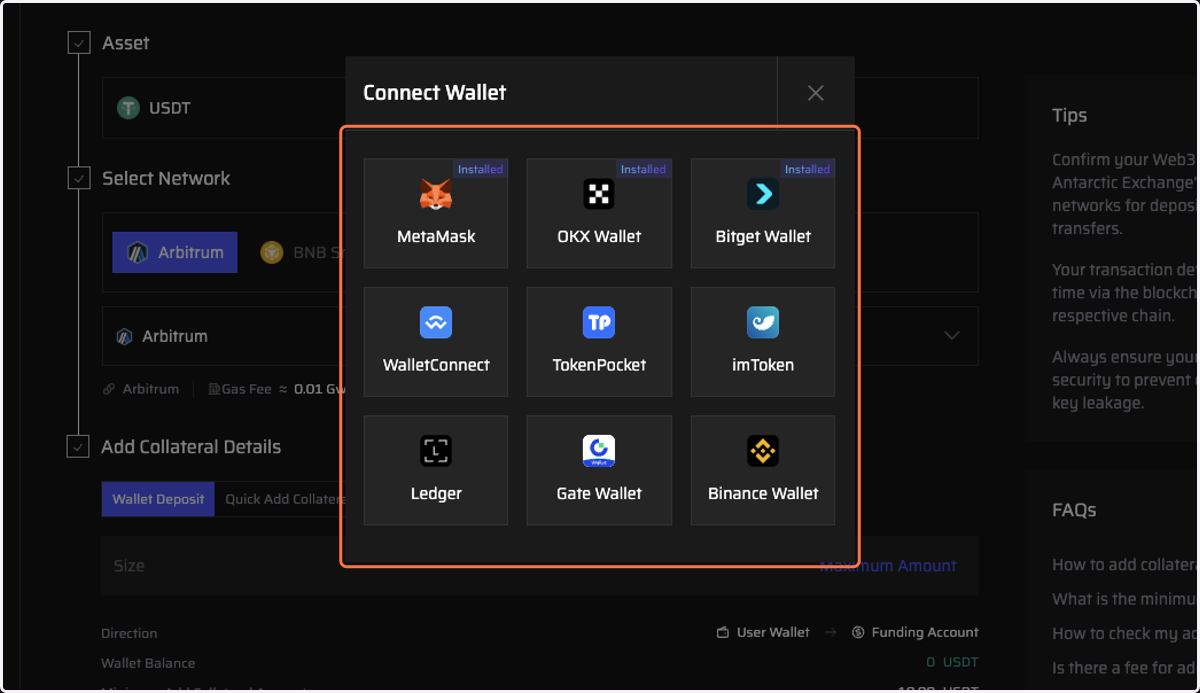 Click on Connect Wallet